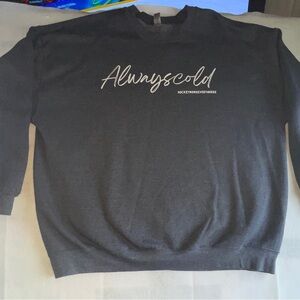 Gildan 2XL Gray Always Cold Hockey Moms Everywhere Sweatshirt Heavy Blend